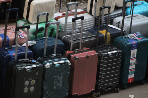 Modern hardshell carry-on suitcase